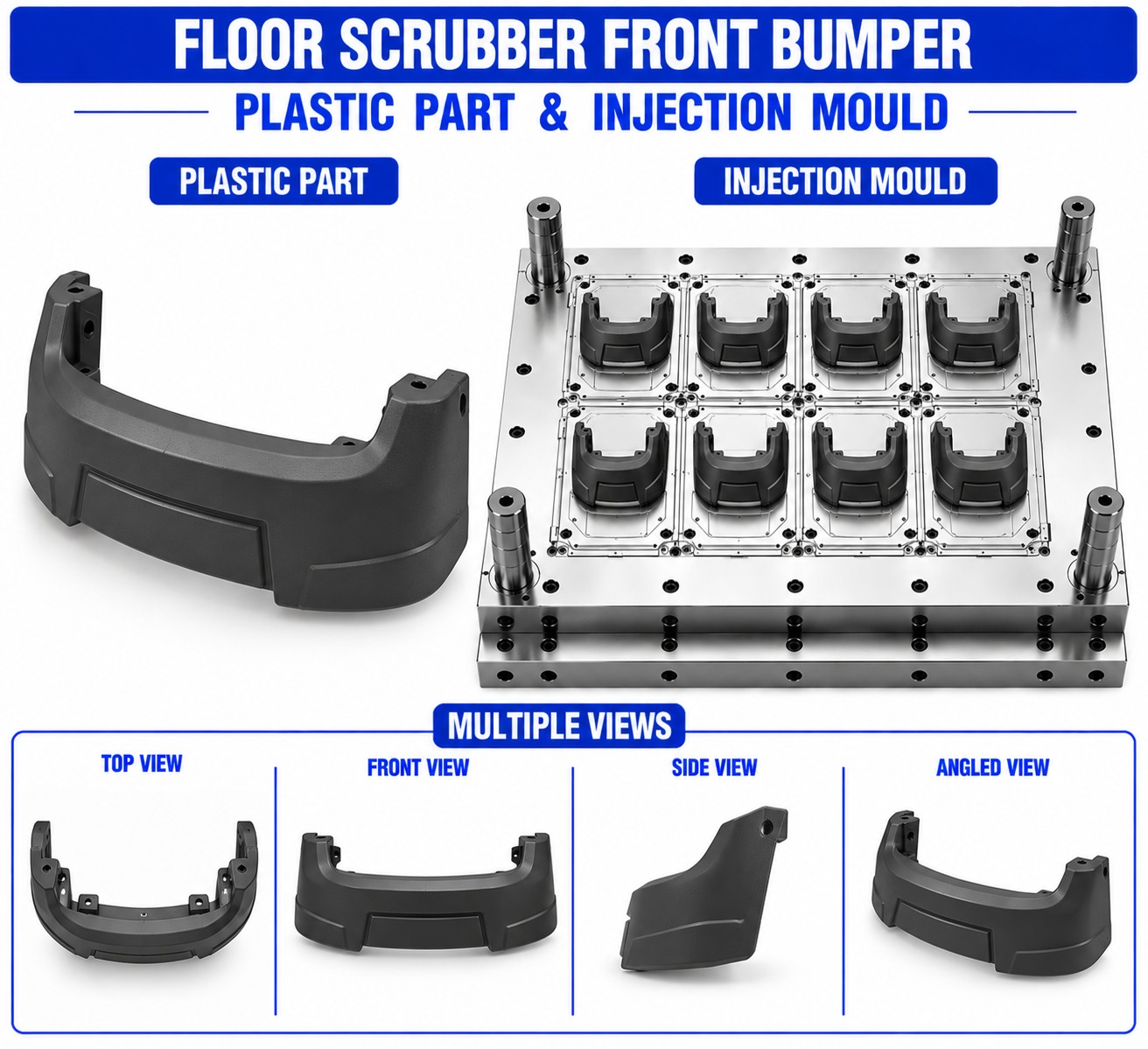 Floor Scrubber Plastic Front Bumper Mould and Moulding Service